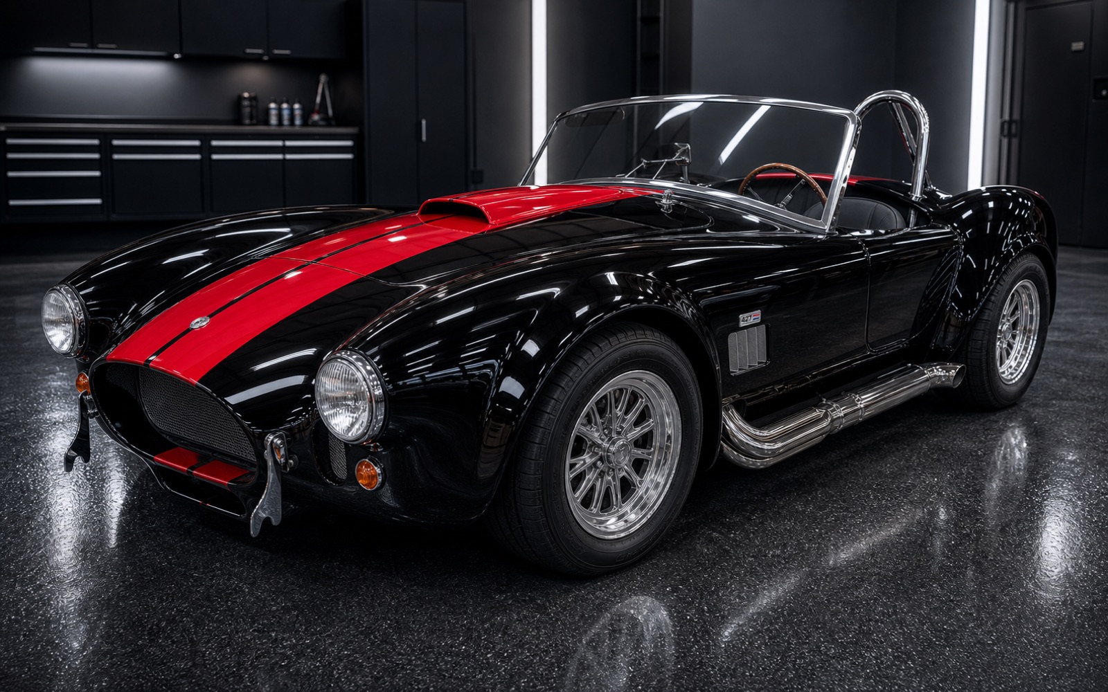 Llumar paint protection film installed on black roadster